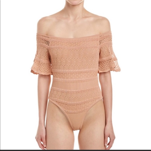 Ronny Kobo Pointelle Knit Thong Bodysuit - Picture 1 of 4